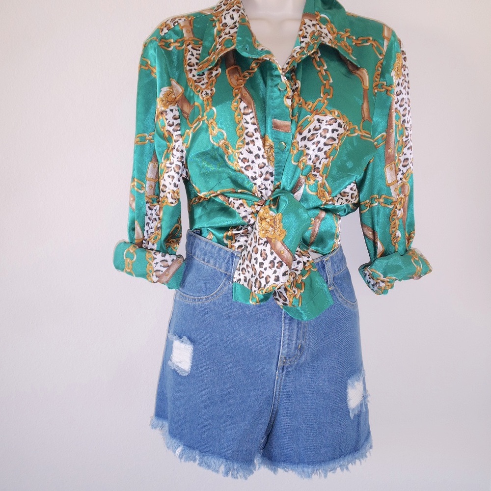 Frayed Denim Shorts